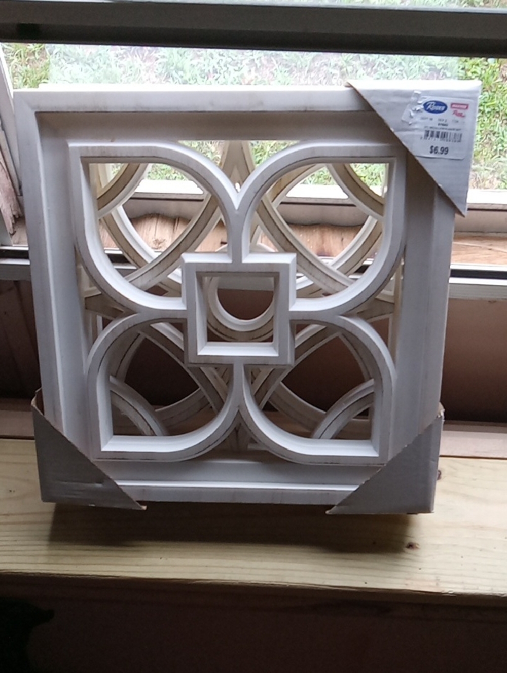 Decorative Medallion White Wall Accent Plaque - Geometric Design *3 PIECE SET*